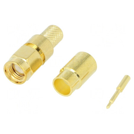 Conector SMA tată drept H155 crimpat aurit | Electronic-mag.ro | Componente Electronice