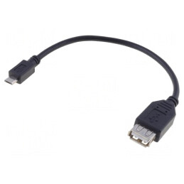 Cablu OTG USB 2.0 A la Micro B 0.2m Negru | Electronic-mag.ro | Componente Electronice