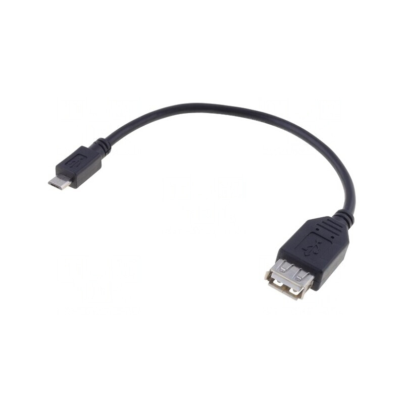 Cablu OTG USB 2.0 A la Micro B 0.2m Negru | Electronic-mag.ro | Componente Electronice