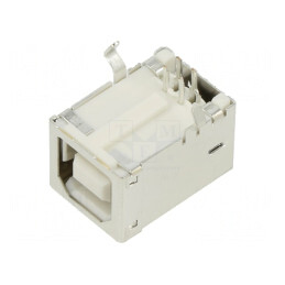 Soclu USB B THT 4 pini 90° ecranat aurit | Electronic-mag.ro | Componente Electronice