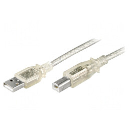 Cablu USB 2.0 A-B 1m Transparent