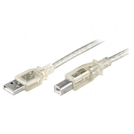 Cablu USB 2.0 A-B 1m Transparent | Electronic-mag.ro | Componente Electronice