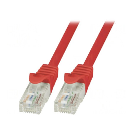 Patch cord U/UTP Cat6 PVC roșu 1,5m | Electronic-mag.ro | Componente Electronice