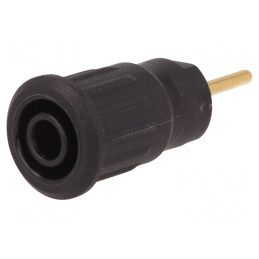 Soclu Banană 4mm 24A Negru Aurit pentru Panou | Electronic-mag.ro | Componente Electronice