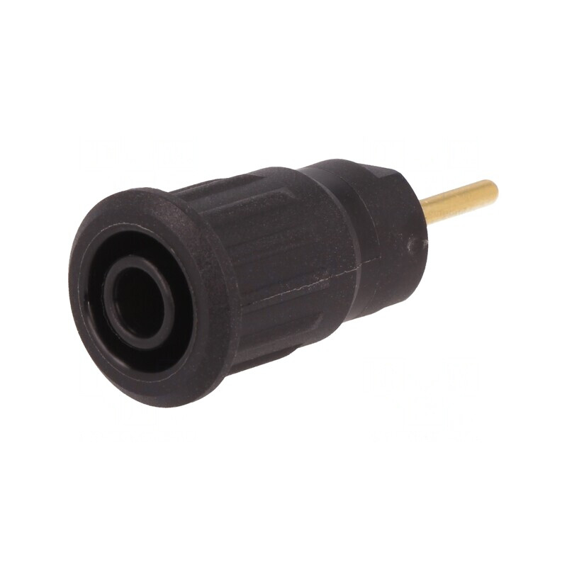 Soclu Banană 4mm 24A Negru Aurit pentru Panou | Electronic-mag.ro | Componente Electronice