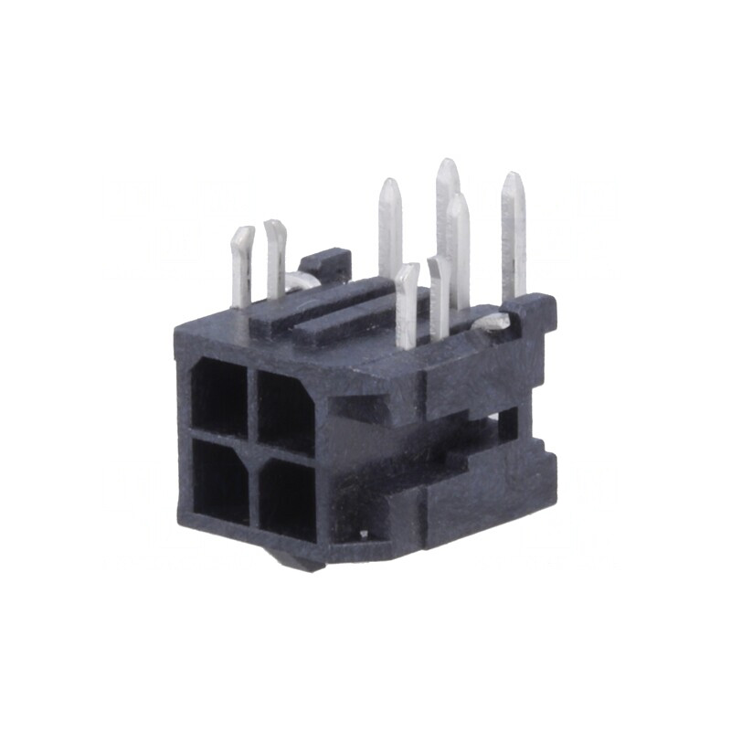 Soclu cablu-placă Micro-Fit 3.0 3mm 4 PIN THT aurit 5A | Electronic-mag.ro | Componente Electronice