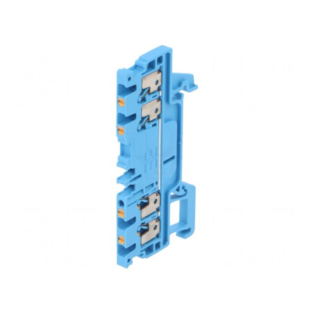 Conector Șine 1.5mm² 4 Borne Albastru Wemid | Electronic-mag.ro | Componente Electronice