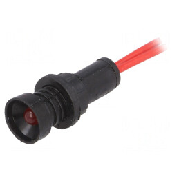 Lampă de control LED roșie 230V 10mm IP20 plastic | Electronic-mag.ro | Componente Electronice