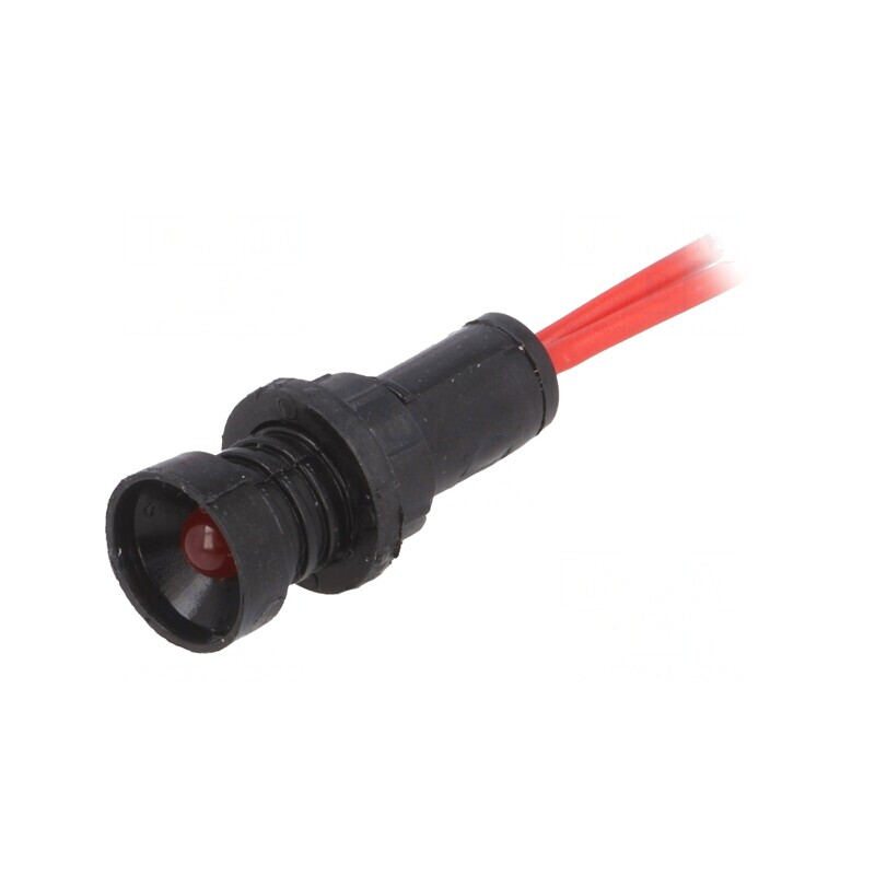 Lampă de control LED roșie 230V 10mm IP20 plastic | Electronic-mag.ro | Componente Electronice