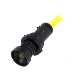 Lampă LED de control galbenă 230VAC Ø10mm IP20