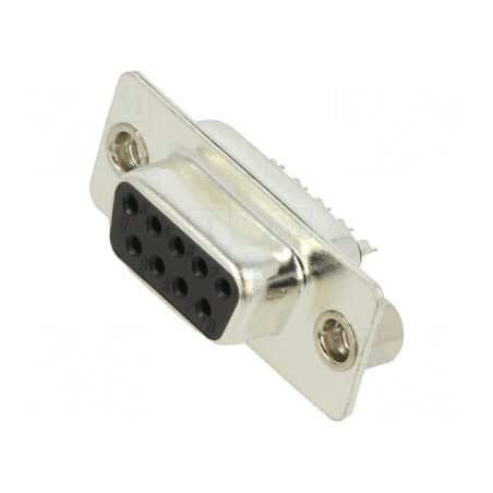 Conector D-Sub 9 pini mufă mamă pe cablu neagră aurită | Electronic-mag.ro | Componente Electronice