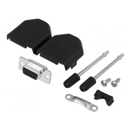 Kit mufă mamă D-Sub 9 pini pentru lipire pe cablu | Electronic-mag.ro | Componente Electronice