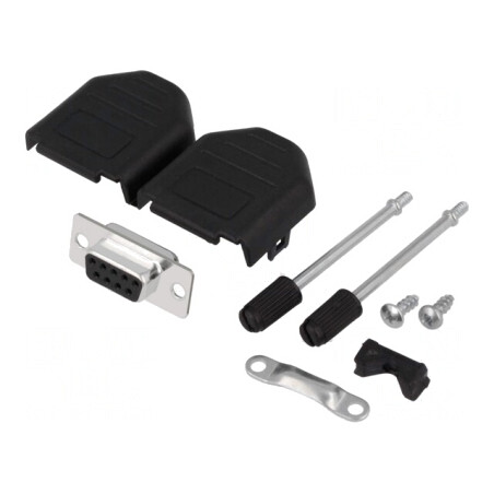 Kit mufă mamă D-Sub 9 pini pentru lipire pe cablu | Electronic-mag.ro | Componente Electronice