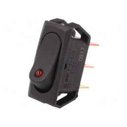 Comutator Rocker SPST ON-OFF 25A 12V LED Negru