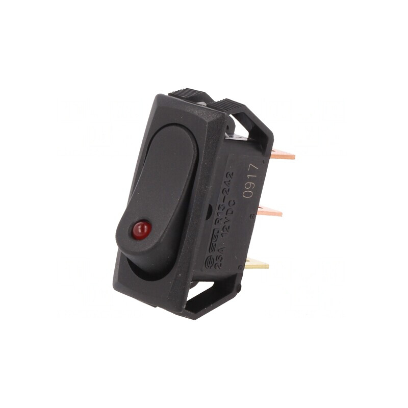 Comutator Rocker SPST ON-OFF 25A 12V LED Negru | Electronic-mag.ro | Componente Electronice
