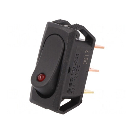 Comutator Rocker SPST ON-OFF 25A 12V LED Negru | Electronic-mag.ro | Componente Electronice