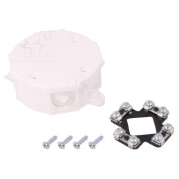 Carcasă cutie conexiuni 80mm 38mm IP41 albă | Electronic-mag.ro | Componente Electronice