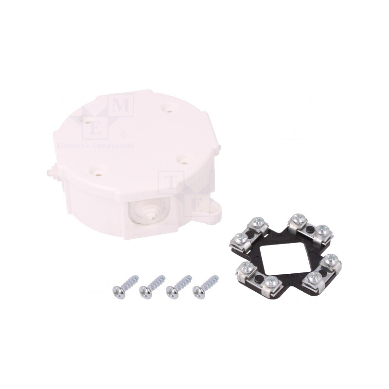 Carcasă cutie conexiuni 80mm 38mm IP41 albă | Electronic-mag.ro | Componente Electronice Carcasă cutie conexiuni 80mm 38mm IP41 albă | Electronic-mag.ro | Componente Electronice