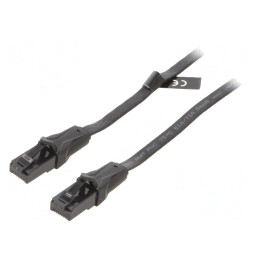 Cablu Patch U/UTP Cat6 Negru 2m 32AWG | Electronic-mag.ro | Componente Electronice