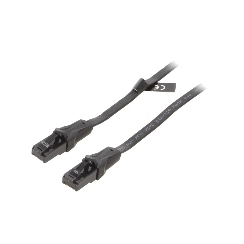 Cablu Patch U/UTP Cat6 Negru 2m 32AWG | Electronic-mag.ro | Componente Electronice