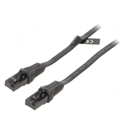 Cablu Patch U/UTP Cat6 Negru 2m 32AWG | Electronic-mag.ro | Componente Electronice
