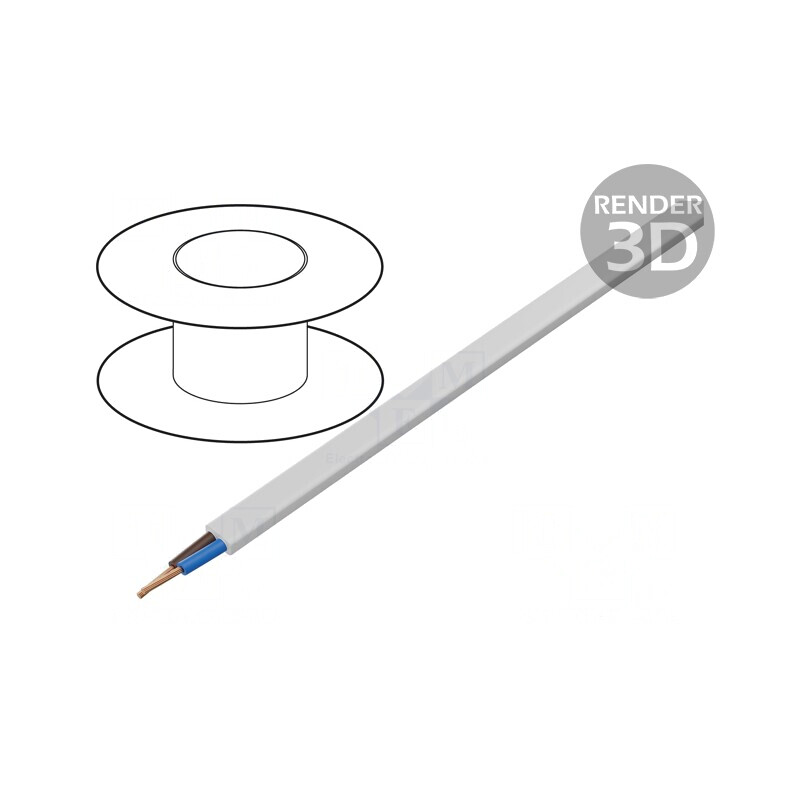 Cablu Electric Plat 2x1mm2 PVC Alb 100m | Electronic-mag.ro | Componente Electronice