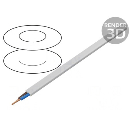 Cablu Electric Plat 2x1mm2 PVC Alb 100m | Electronic-mag.ro | Componente Electronice