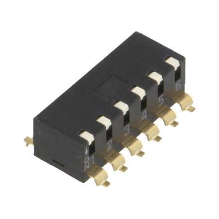 Comutator DIP-SWITCH 6 Secțiuni ON-OFF 24VDC | Electronic-mag.ro | Componente Electronice
