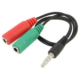 Cablu Audio Jack 3,5mm 4 Pin 0,2m Negru | Electronic-mag.ro | Componente Electronice
