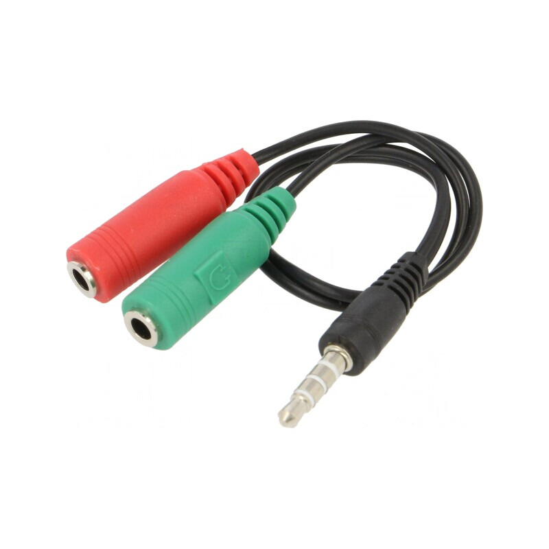 Cablu Audio Jack 3,5mm 4 Pin 0,2m Negru | Electronic-mag.ro | Componente Electronice