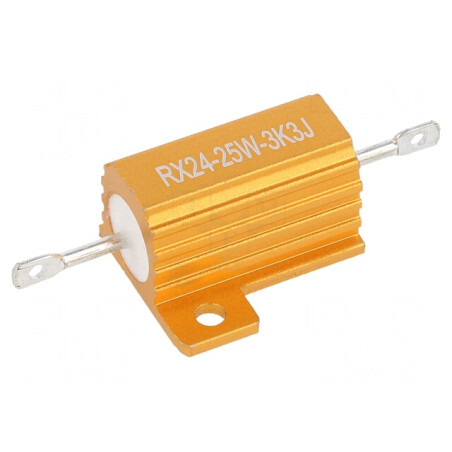 Rezistor Bobinat cu Radiator 3,3kΩ 25W ±5% 30ppm/°C pentru Lipit | Electronic-mag.ro | Componente Electronice