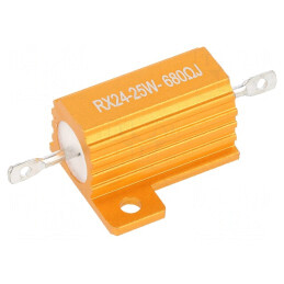 Rezistor bobinat cu radiator 680Ω 25W ±5% | Electronic-mag.ro | Componente Electronice