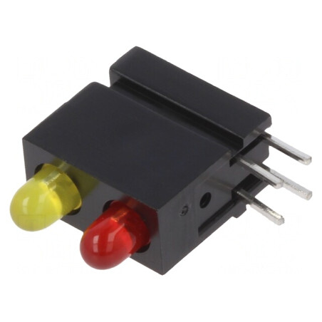 LED Carcasă Roşie/Galbenă 2,8mm 2 Diode 20mA 60° | Electronic-mag.ro | Componente Electronice