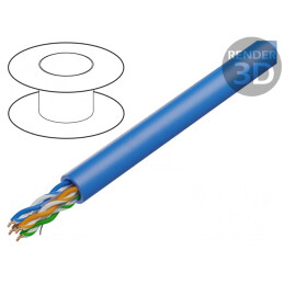 Cablu Ethernet Cat6 U/UTP 100m Albastru