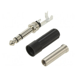 Mufă Jack 6,3mm Stereo Tată Drept cu Manșon | Electronic-mag.ro | Componente Electronice