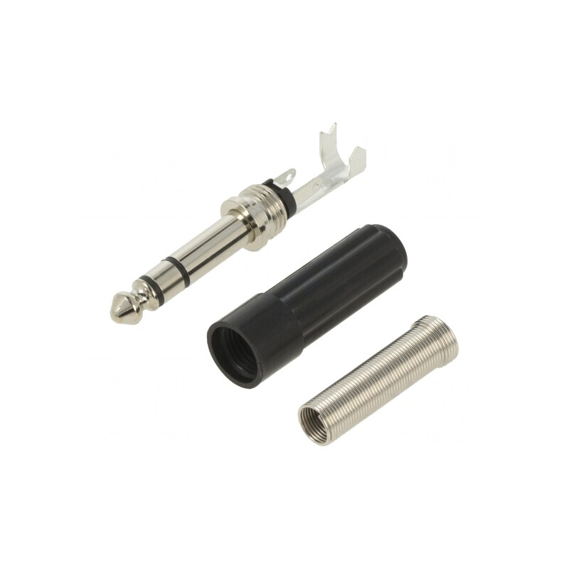 Mufă Jack 6,3mm Stereo Tată Drept cu Manșon | Electronic-mag.ro | Componente Electronice
