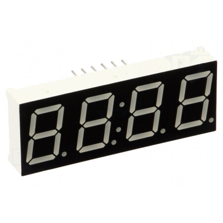 Afișaj LED 7 Segmente 14.2mm 4 Digits Roșu | Electronic-mag.ro | Componente Electronice