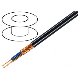 Cablu Ecranat 1x0,5mm2 Cupru Negru | Electronic-mag.ro | Componente Electronice