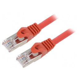 Patch Cord S/FTP Cat 6a LSZH Roșu 0,5m Cablexpert | Electronic-mag.ro | Componente Electronice