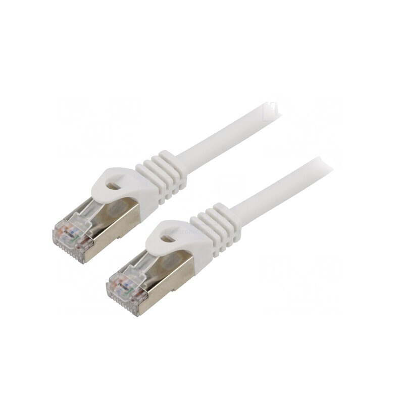 Patch Cord S/FTP Cat6a LSZH Alb 0.5m Cablexpert | Electronic-mag.ro | Componente Electronice