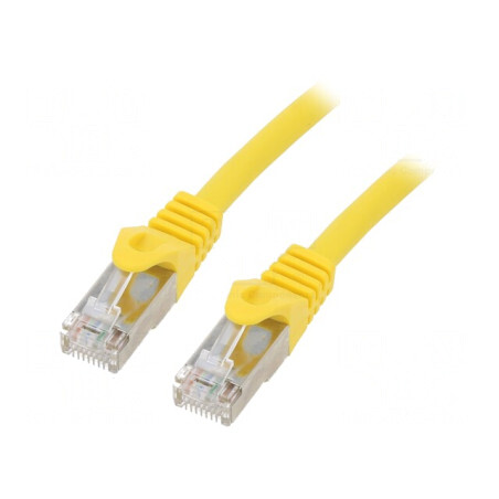 Patch Cord S/FTP Cat 6a Cupru Galben 0.5m | Electronic-mag.ro | Componente Electronice
