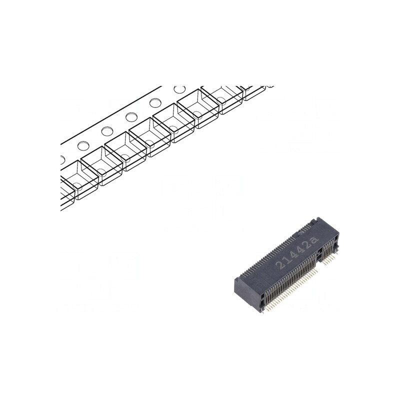 Conector M.2 (NGFF) Orizontal SMT 67 PIN 0.5A Gold Flash | Electronic-mag.ro | Componente Electronice