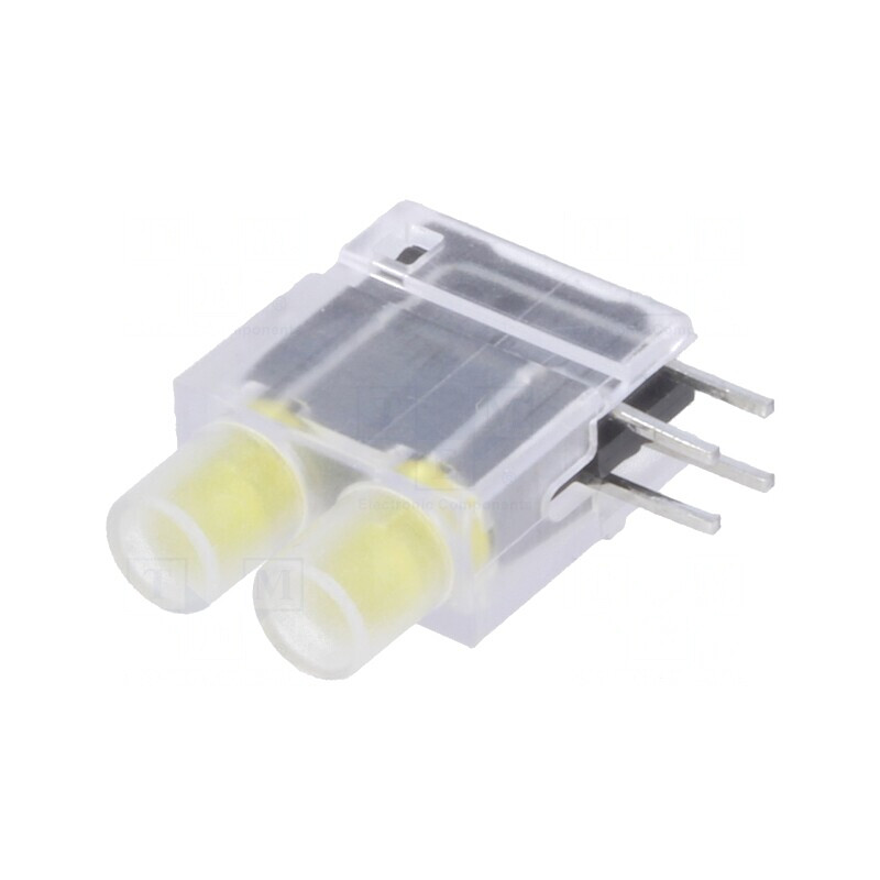 LED Galben 3,9mm 2 Diode 20mA 2,1V | Electronic-mag.ro | Componente Electronice