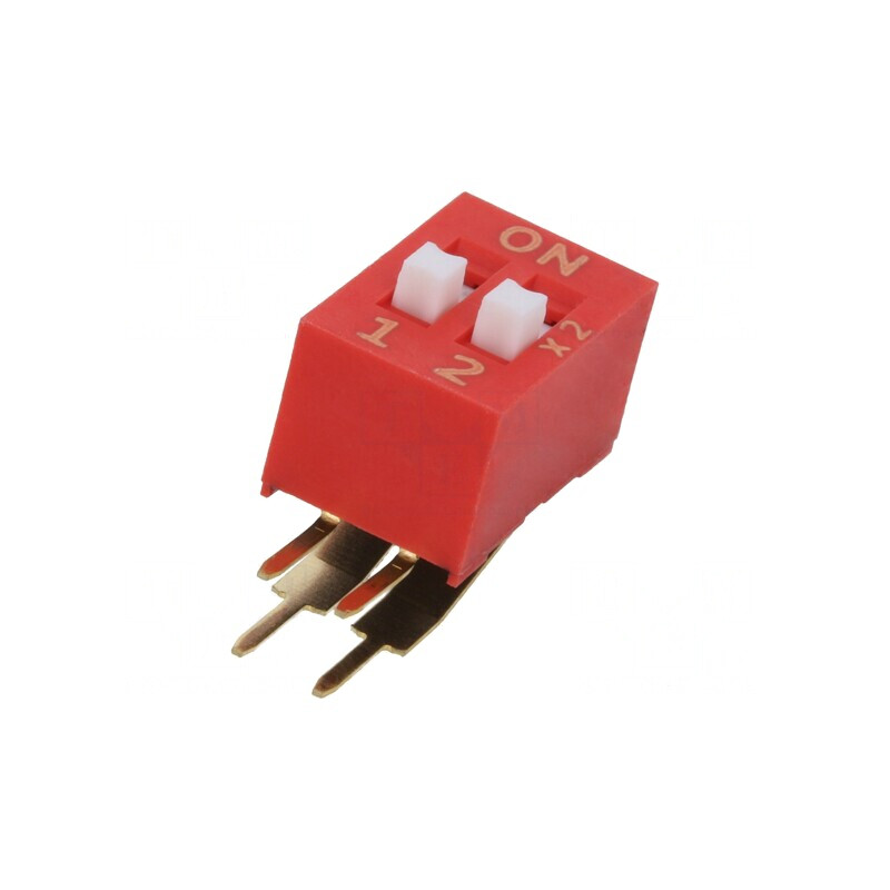 Dip Switch 2 Pozitii 0.1A 50VDC THT | Electronic-mag.ro | Componente Electronice