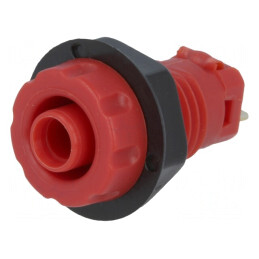 Soclu banană 4mm 30A 1kVDC roșu | Electronic-mag.ro | Componente Electronice