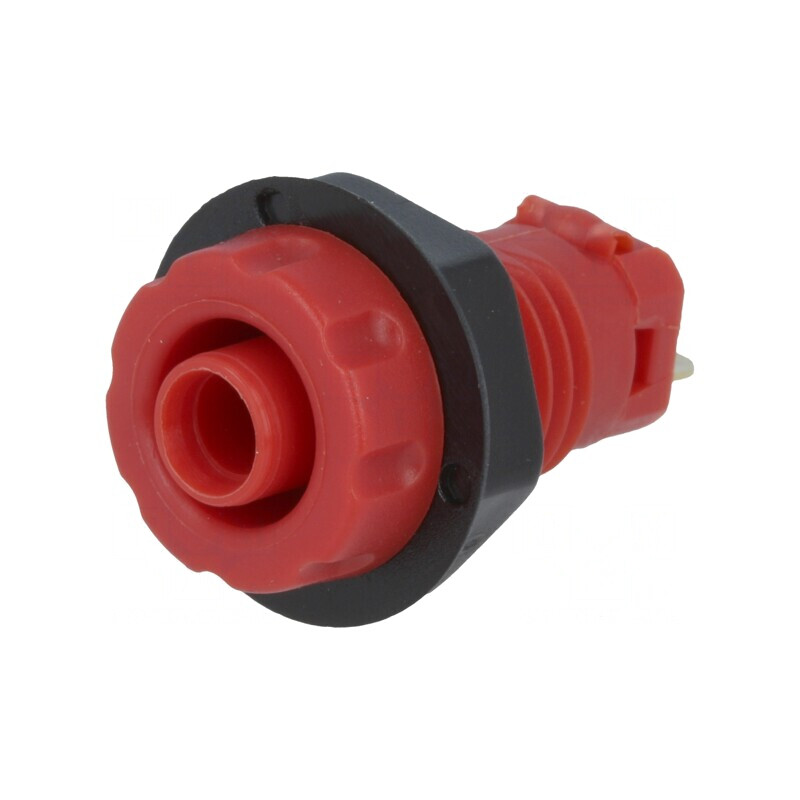 Soclu banană 4mm 30A 1kVDC roșu | Electronic-mag.ro | Componente Electronice