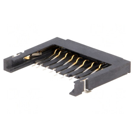Conector Carduri SD Aurit SMT fără Ejector | Electronic-mag.ro | Componente Electronice