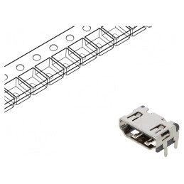 Conector HDMI 19 Pin Aurit 90° SMT