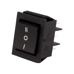 Comutator Basculant 3 Pini ON-OFF-ON 15A 250V Negru | Electronic-mag.ro | Componente Electronice