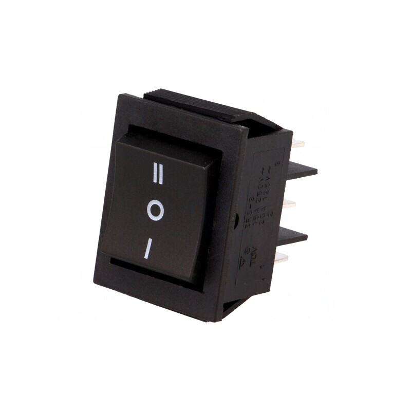 Comutator Basculant 3 Pini ON-OFF-ON 15A 250V Negru | Electronic-mag.ro | Componente Electronice